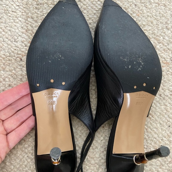 GUCCI leather sling back heels Size 9.5 - Picture 6 of 10